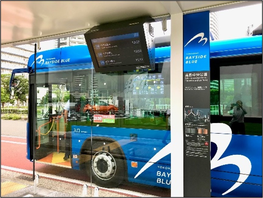連節バス　上屋型バス停サイネージ　外観