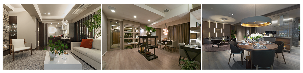 グレー・ディープカラーの室内