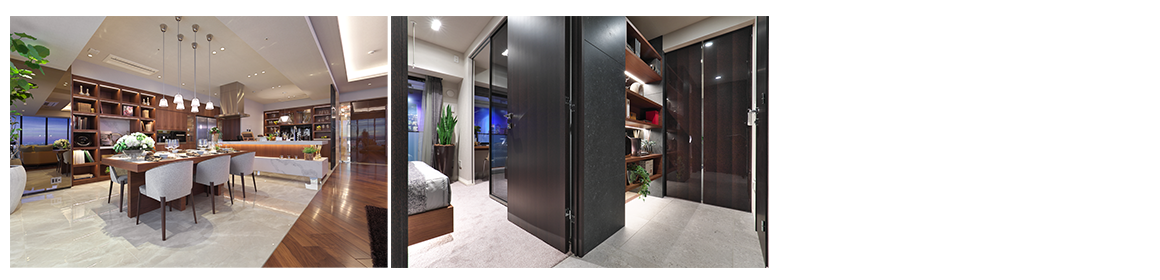 ダークカラーの室内