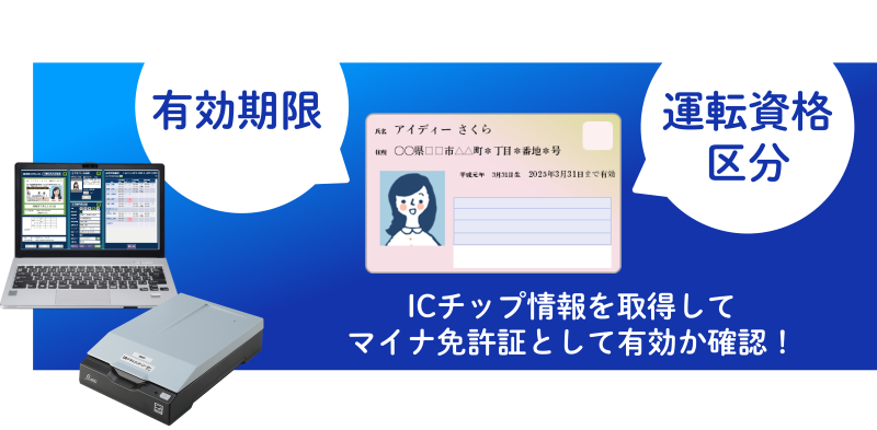 VD-3はマイナ免許証の有効期限や運転資格区分をチェック可能なことを示す画像