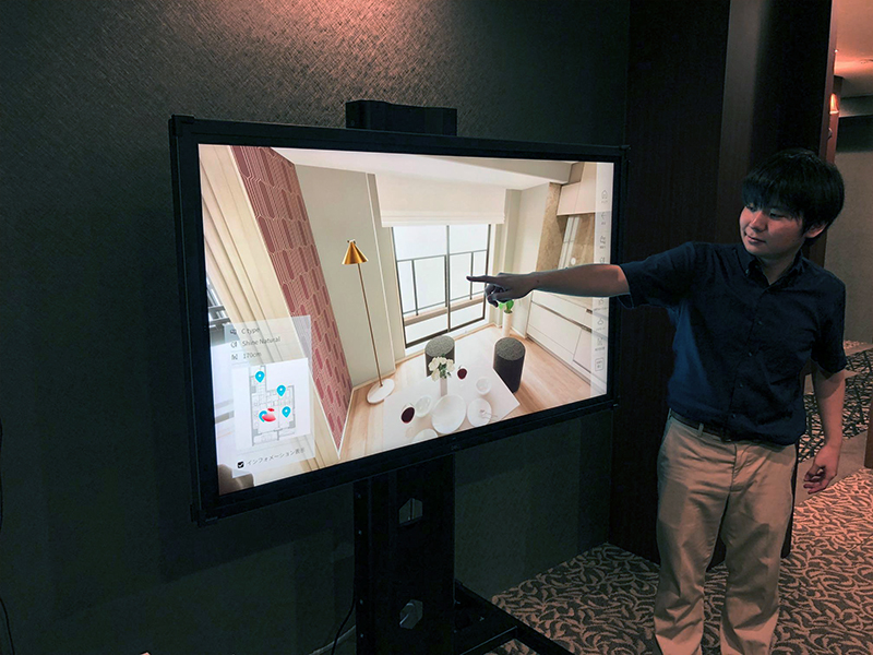 VRモデルルームのマンションギャラリーでの設置例