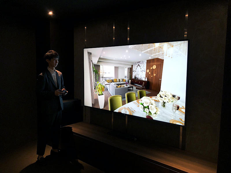 VRモデルルームのマンションギャラリーでの設置例