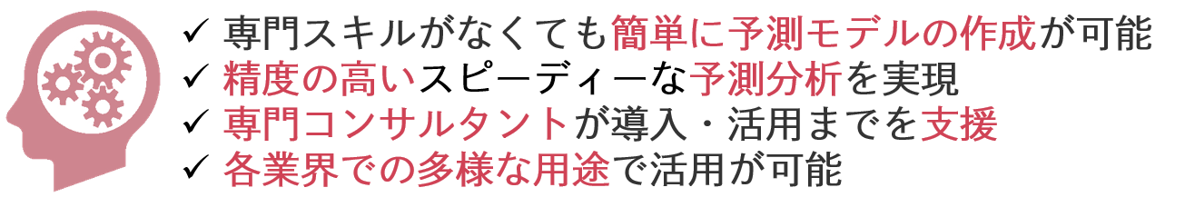 プリディクションサービス予測AIは専門スキルがなくても、簡単に予測モデルを作成可能なサービスです。