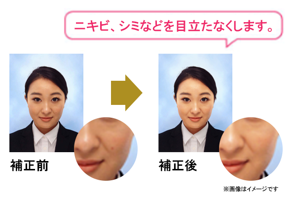 美肌補正のイメージ画像です