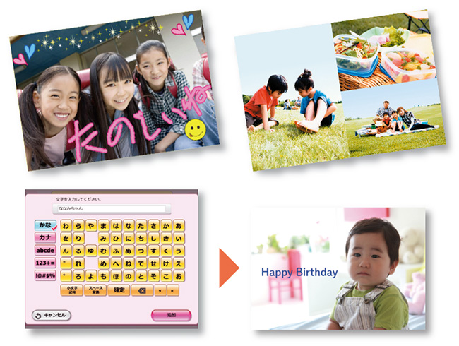 分割やお絵かき、テキスト入力のイメージ