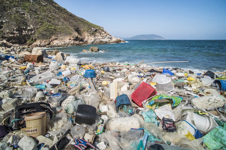 海洋プラスチックごみ汚染の写真