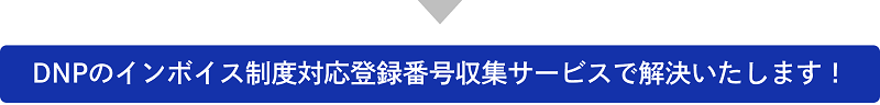 DNPのインボイス制度対応登録番号収集サービスで解決いたします。