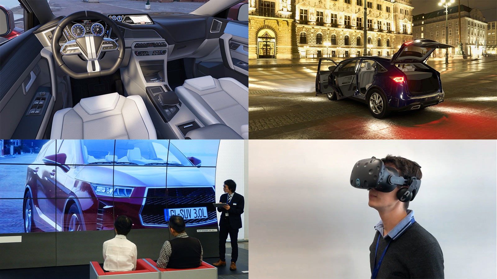 DNPバーチャルエクスペリエンス　VRショールームで自動車の外装・内装を確認するイメージ