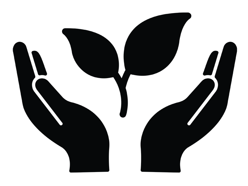 手の上に若葉のアイコン