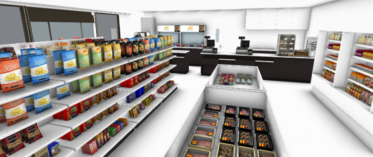 店舗の売場全体の3Dイメージ