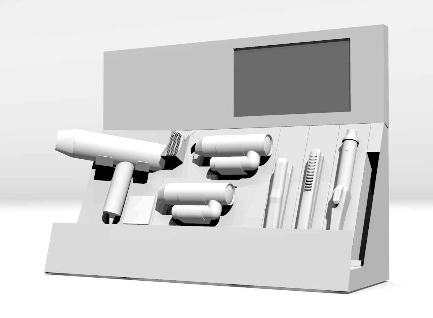 テスター什器の3Dイメージ