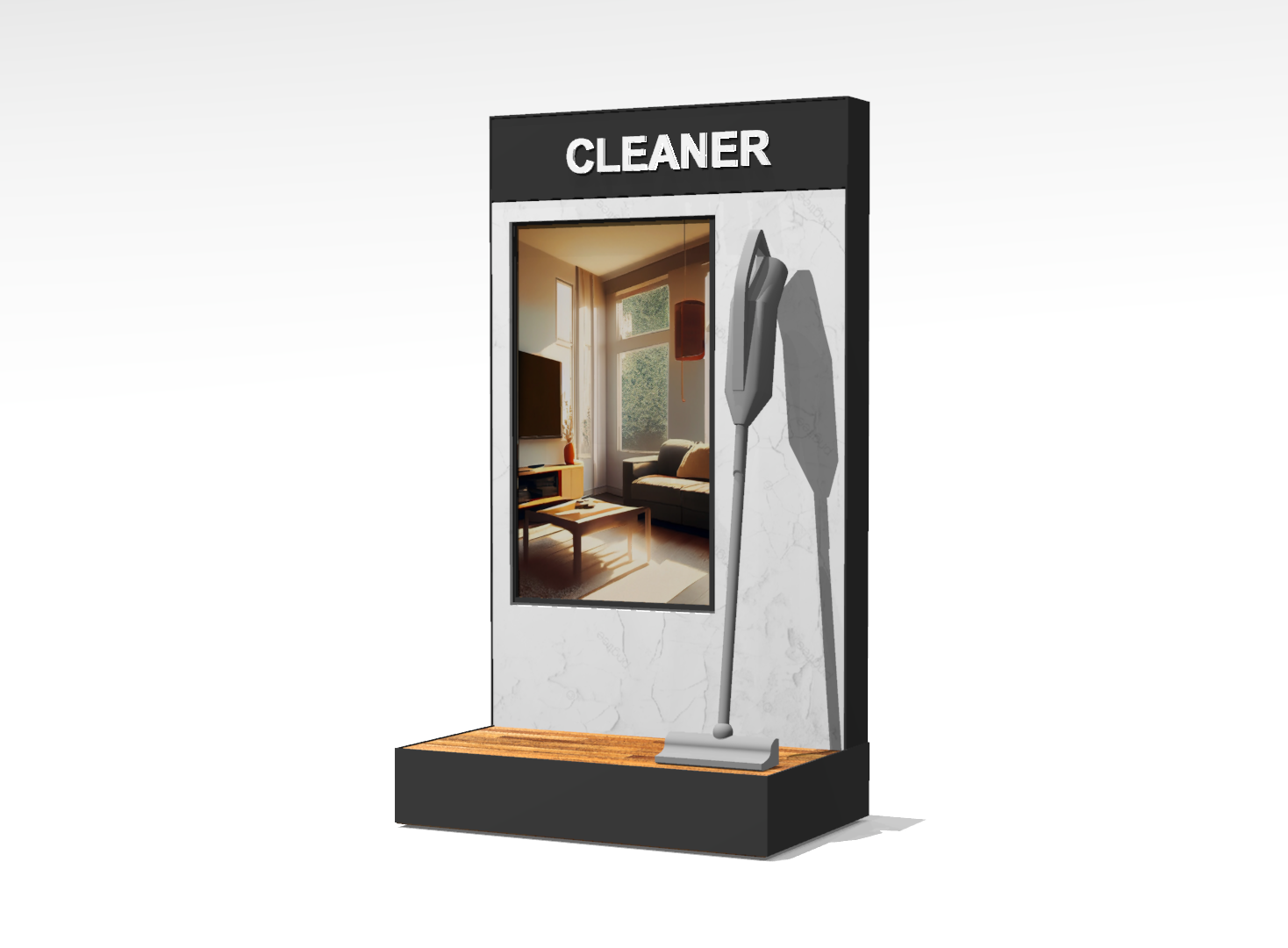 サイネージ什器の3Dイメージ