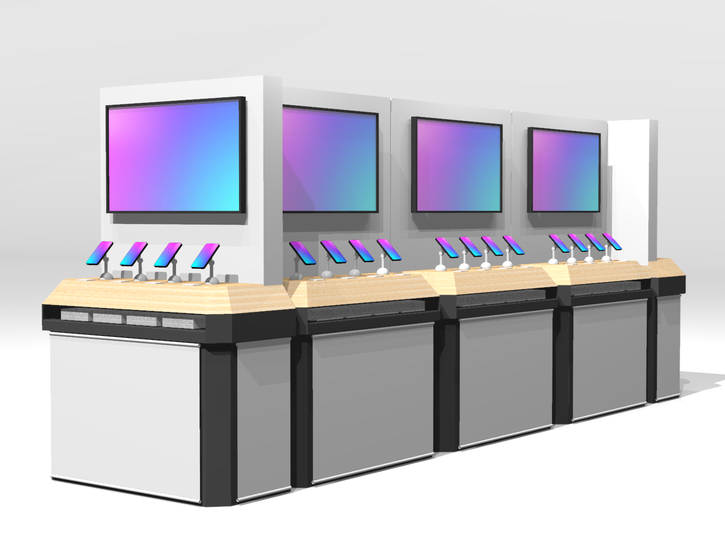 バンク陳列什器全体の3Dイメージ