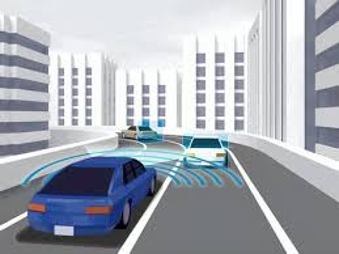 DNP高周波対応マイクロエッチング銅箔の活用事例を示すイラスト。 ミリ波レーダーに使用されているプリント基板に活用できます。