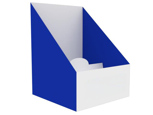 段ボール製マガジンラックの3Dイメージ