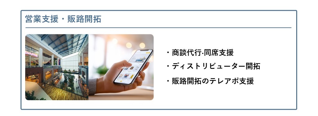 海外事業を確実に立ち上げるための営業支援・販路開拓をいたします。