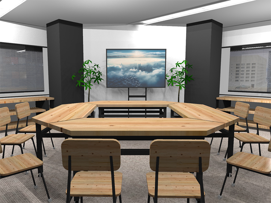 テーブル空間の3Dモデル