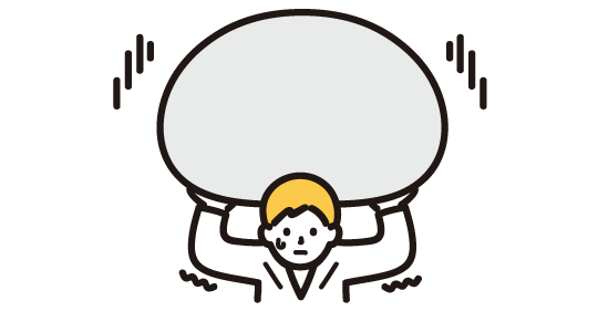 人員削減で業務量が倍増しているイメージ