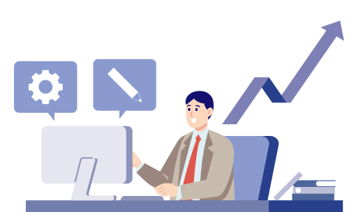 生産性の向上を感じている業務担当者のイメージ