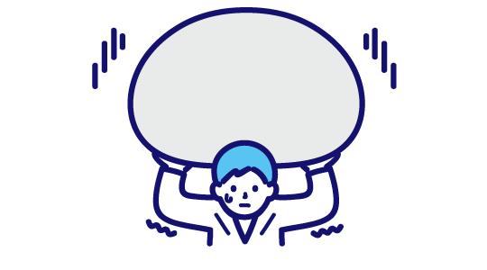 人員削減で業務量が倍増しているイメージ