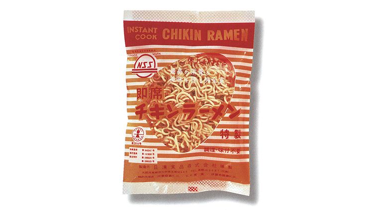 1958年のチキンラーメンのパッケージのイメージ画像。