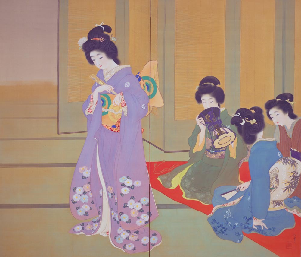 Эпоха сева. Японская живопись период Мэйдзи. Период Мэйдзи картины. Японские картины периода Эдо. Уэмура сёэн художники Японии.