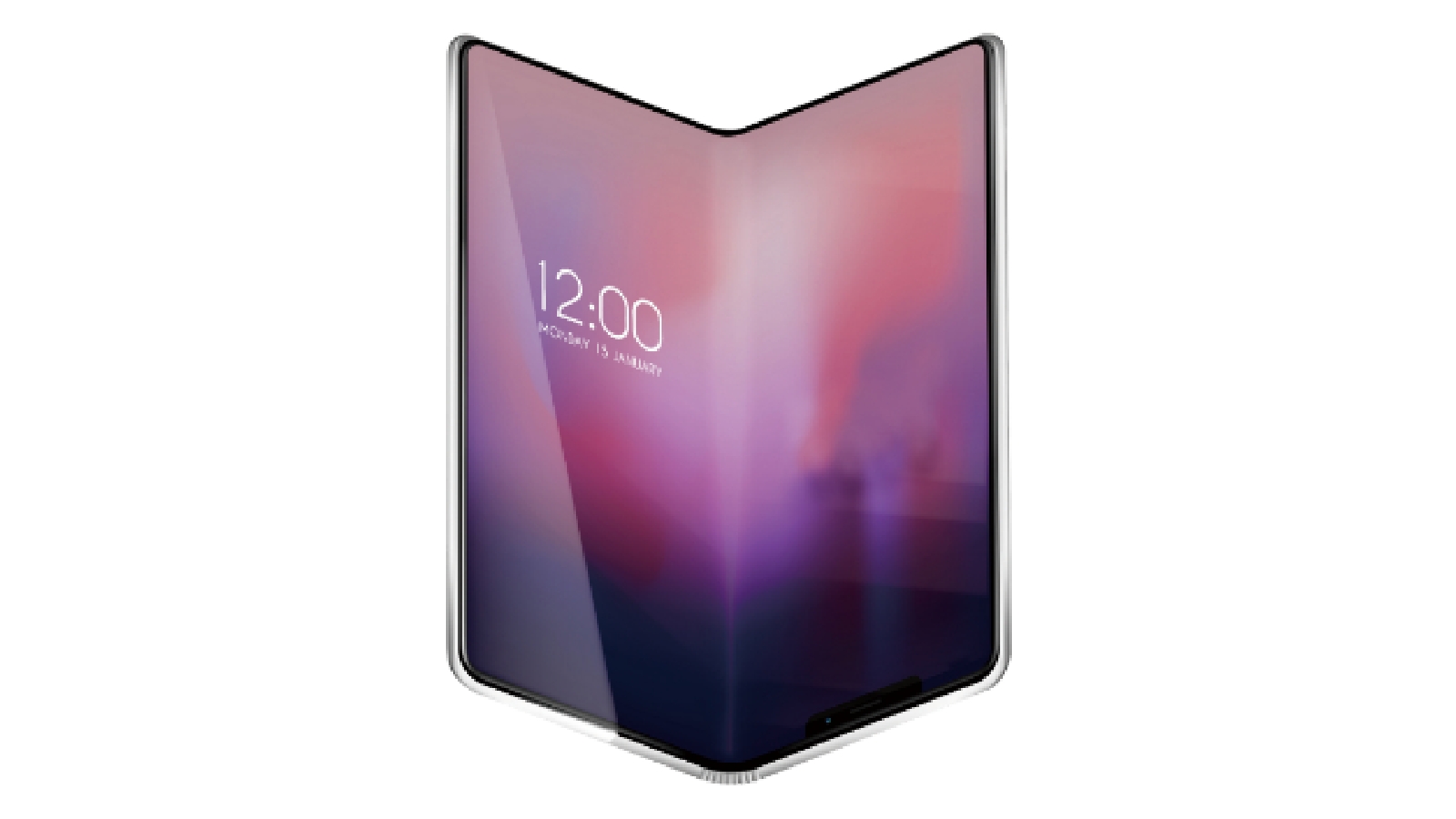 画面を折り曲げることができるスマートフォンのイメージ図